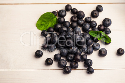 Fresh blueberries in close up