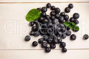 Fresh blueberries in close up