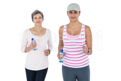 Women with bottle jogging