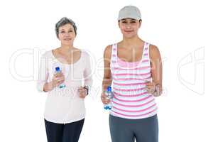 Women with bottle jogging