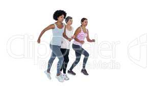 Female friends jogging