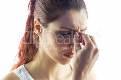 Woman experiencing headache