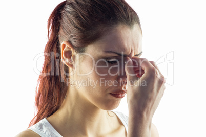 Close-up of woman experiencing headache