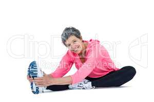 Portrait of mature woman exercising