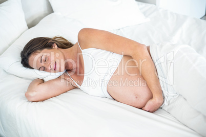 High angle view of woman sleeping