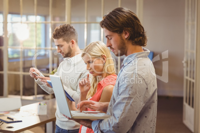 Serious business people working in office