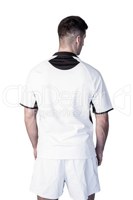 Rear view of a rugby player