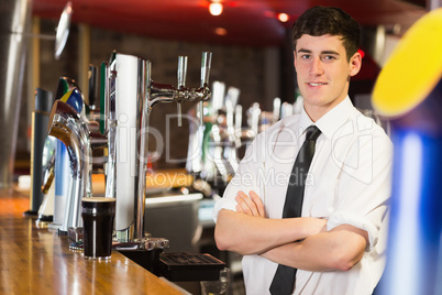 Portrait of confident male bartender