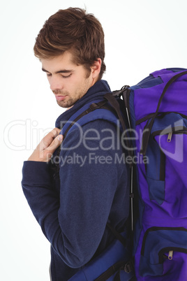 Side view of man with luggage