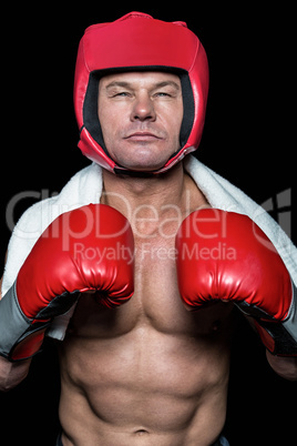 Portrait of confident boxer