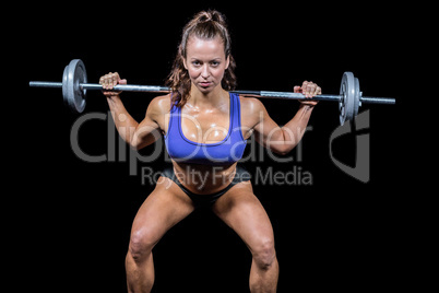 Portrait confident of woman lifting crossfit