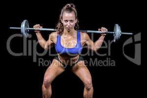 Portrait confident of woman lifting crossfit