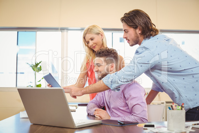 Business people working with the help of laptop and digital tabl