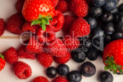 Fresh berries in close up