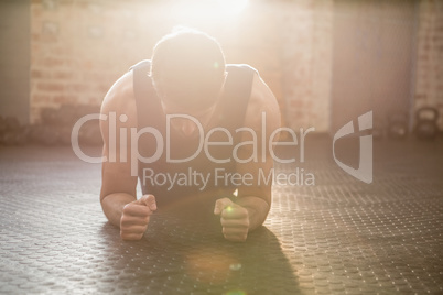 Man doing plank exercise