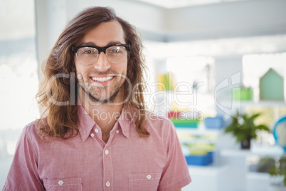 Happy hipster wearing eye glasses