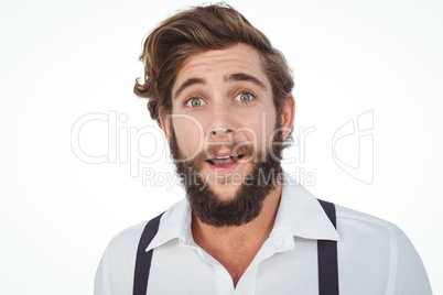 Portrait of surprised hipster