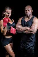 Portrait of male and female athletes