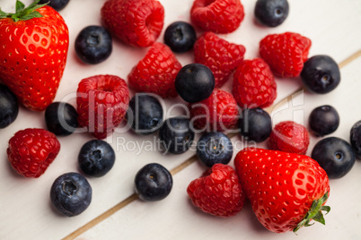 Fresh berries in close up