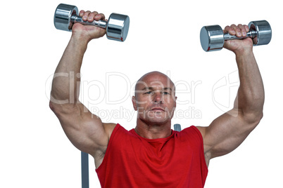Athlete lifting dumbbells