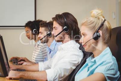 Executives working in call center