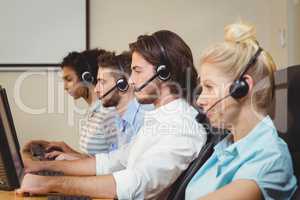 Executives working in call center