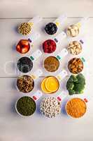 Portion cups of healthy ingredients