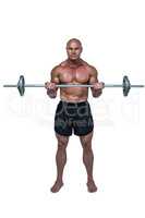 Full length portrait of man lifting crossfit
