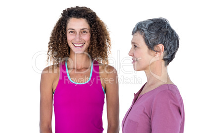 Portrait of cheerful young woman with mother