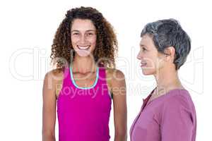 Portrait of cheerful young woman with mother