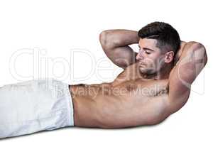 Man doing abdominal crunches