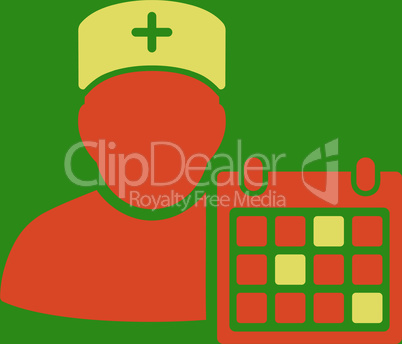 bg-Green Bicolor Orange-Yellow--doctor calendar.eps