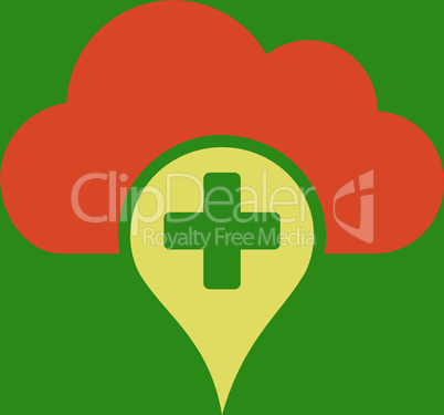 bg-Green Bicolor Orange-Yellow--medical cloud.eps