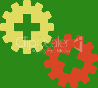 bg-Green Bicolor Orange-Yellow--medical gears.eps