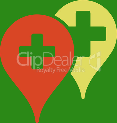 bg-Green Bicolor Orange-Yellow--medical map markers.eps
