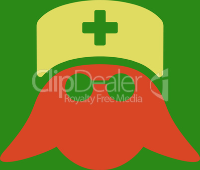 bg-Green Bicolor Orange-Yellow--medical nurse head.eps