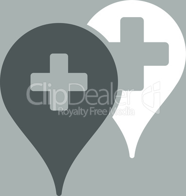 bg-Silver Bicolor Dark_Gray-White--medical map markers.eps