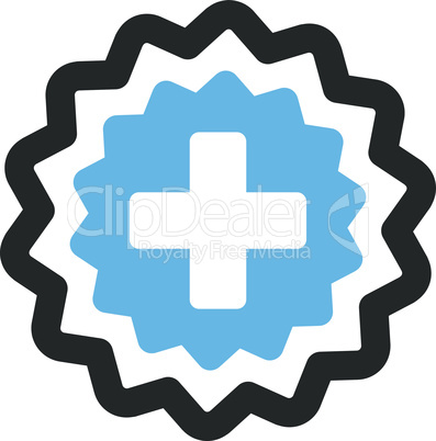Bicolor Blue-Gray--medical cross stamp.eps
