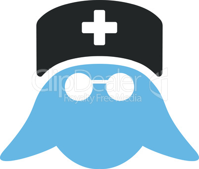 Bicolor Blue-Gray--medical nurse head.eps