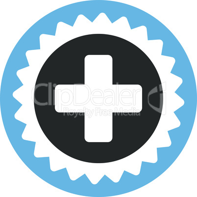 Bicolor Blue-Gray--medical stamp.eps