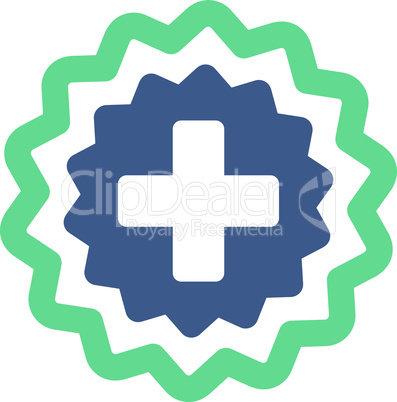 BiColor Cobalt-Cyan--medical cross stamp.eps