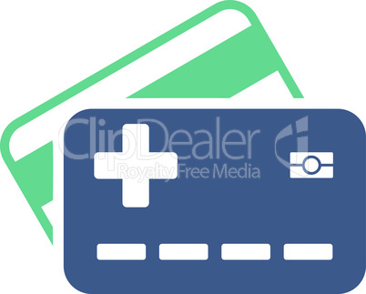 BiColor Cobalt-Cyan--medical insurance cards.eps