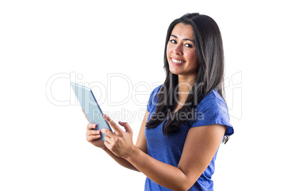 Cute woman using a tablet pc Cute woman using a tablet pc