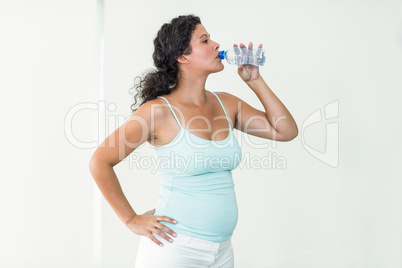 Pregnant woman drinking water