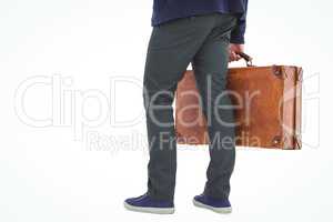 Low section of man with briefcase