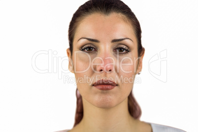 Close-up portrait of serious woman