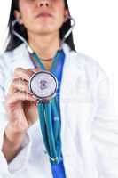 Smiling doctor with her stethoscope on