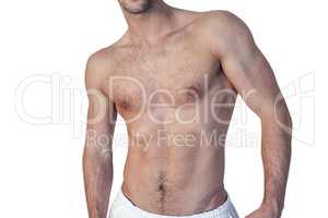 Midsection of a man showing his body