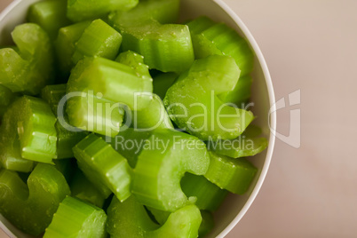 Portion cup of celery pieces