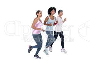 Female friends jogging together